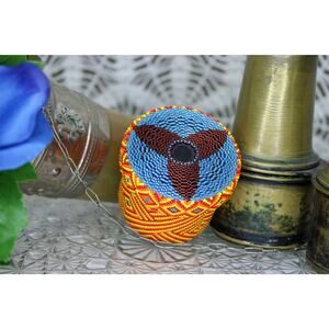 Wind River Reservation Native American Glass Beaded Jar